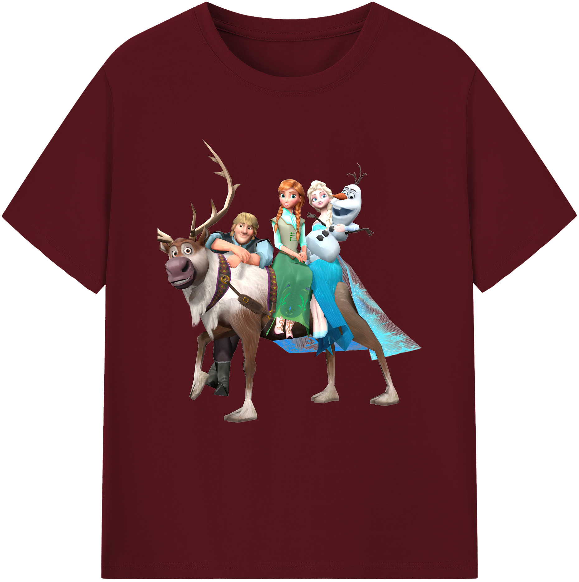 （画像用） アナと雪の女王 アンナ エルサ Frozen Anna Elsa 綿100％半袖Tシャツ（フロントプリント）
